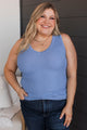 Pure Loveliness Ribbed Tank Top- Light Blue