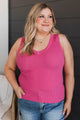 Pure Loveliness Ribbed Tank Top- Hot Pink