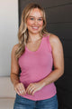Love Your Vibe V-Neck Tank Top- Pink