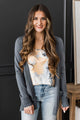 Positive Outlook Open Front Cardigan- Slate