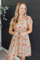 Flow With Confidence Floral Mini Dress- Ivory & Red