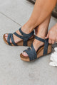 Very G Hariett Wedge Sandals- Navy