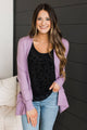 Effortless Pick Open Front Cardigan- Lavender