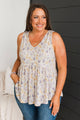 Enchanting Endeavors Floral Babydoll Tank Top- Ivory