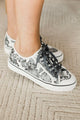 Corky's Waiting List Sneakers- White & Black Floral