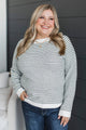 Authentic Moments Striped Sweater- Off-White & Forest