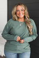 Express It All Knit Pullover Top- Dusty Jade