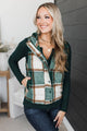 For You Always Plaid Puffer Vest- Wintergreen