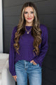 Warm Inspirations Knit Sweater- Indigo