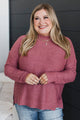 Telling My Story Mock Neck Sweater- Dark Rose