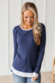 Your Best Interest Ribbed Long Sleeve Top- Royal Blue