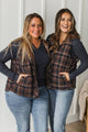 Crisp Autumn Mornings Zip-Up Puffer Vest- Brown & Navy