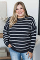 Pinch Me Moments Striped Sweater- Navy & White