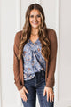 Dreamy Thoughts Open Front Cardigan- Brown
