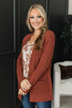 Embrace Today Open Front Knit Cardigan- Orange Copper