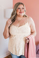 Love Deeply Floral Lace Babydoll Tank Top- Cream