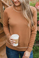 Make You Blush Knit Sweater- Hazelnut