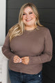 Stay The Course Long Sleeve Top- Dark Mocha