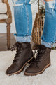 Blowfish Ruthey Booties- Chocolate Saddlerock & Vanity Knit