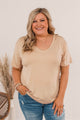 Always Essential V-Neck Top- Tan