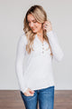 Pure Hearts Button Babydoll Top- Ivory