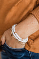 Charmingly Chic Stackable Bracelet Set- White & Gold