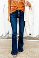KanCan Button Fly Flare Jeans- Mandy Wash