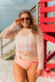Effortless Smiles Open Knit Sweater- Light Peach